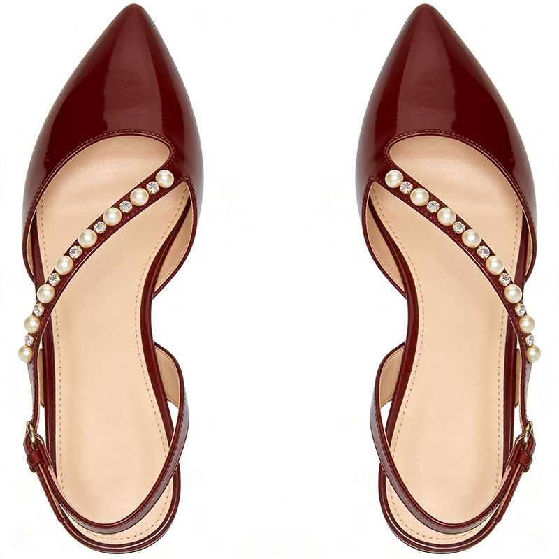 Retro Slingback Flats Luxury Elegant Style