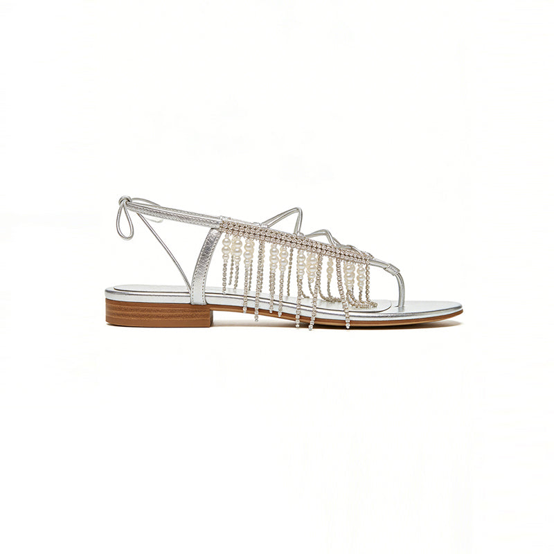 Elegant Exquisite Banquet Date Flip Flop Flat Sandals