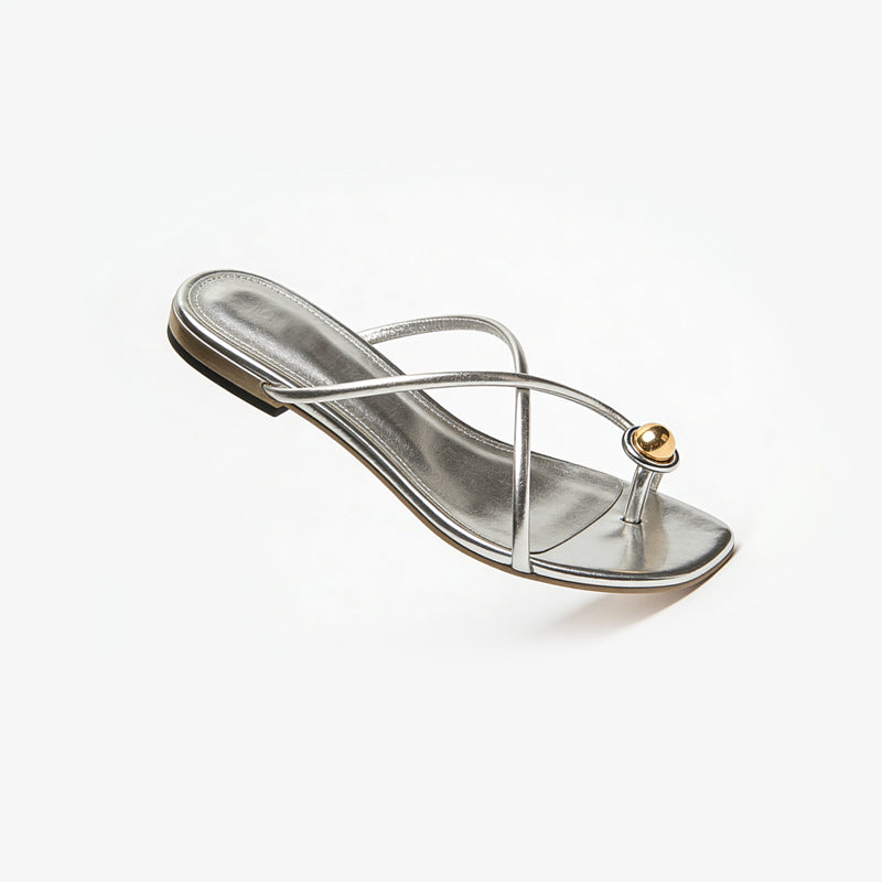 Cross Thin Strap Vacation Style Women's Slippers