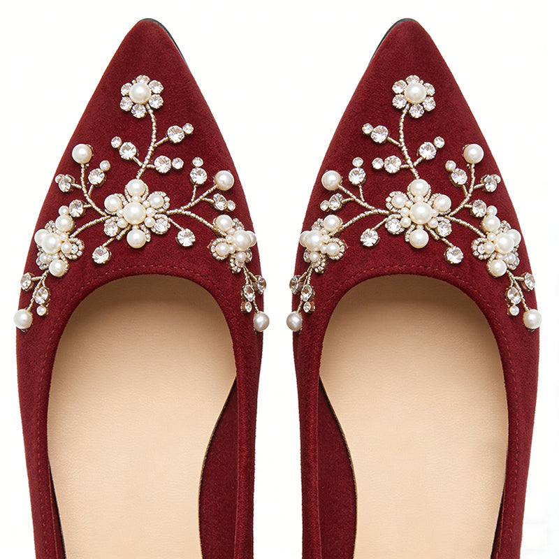 Retro Elegant Texture Daily Pointed Toe Ballet Flats
