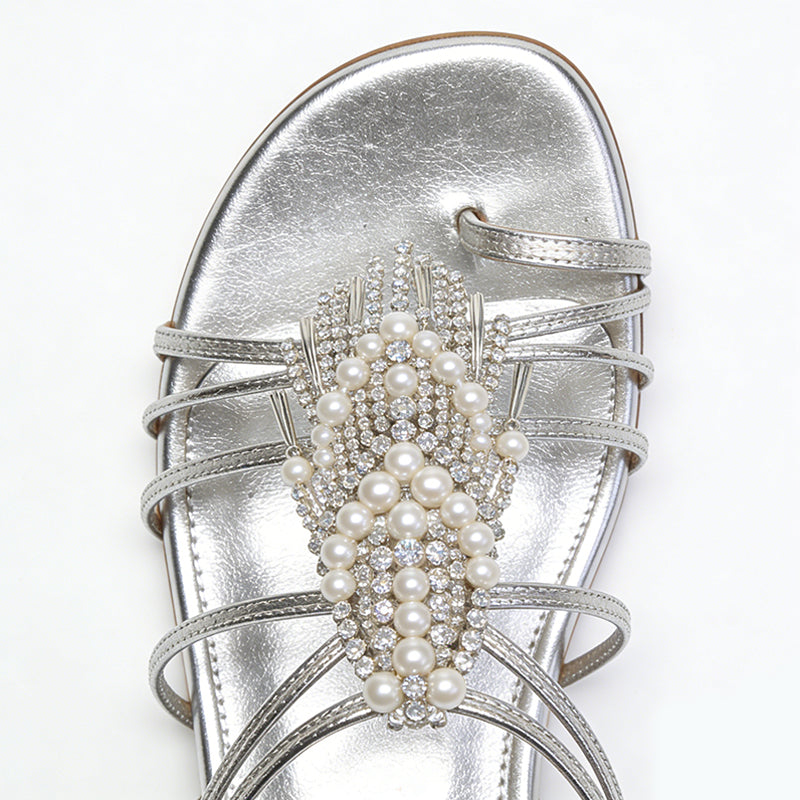 Women's Luxury Romantic Banquet Street Flip Flop Flat Sandals