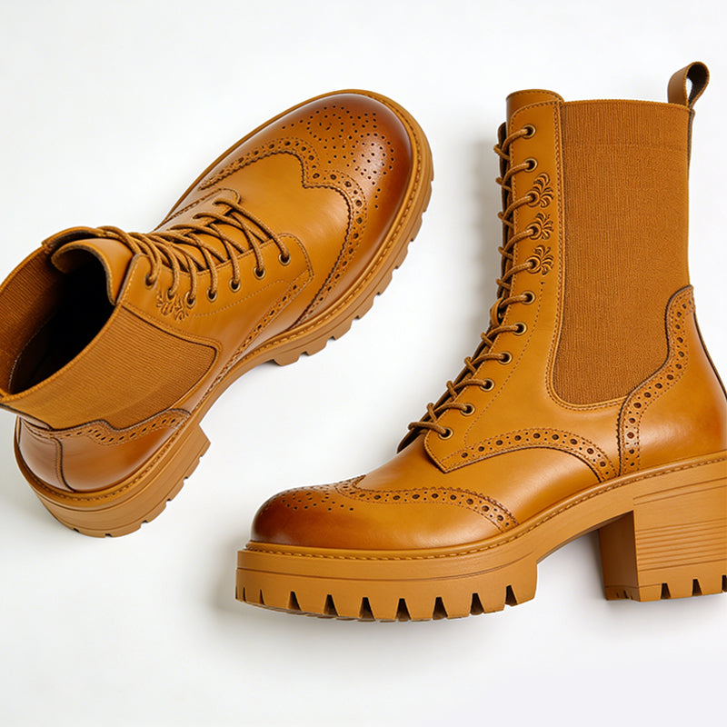 Unique Color Blocked Women's Ankle Boots