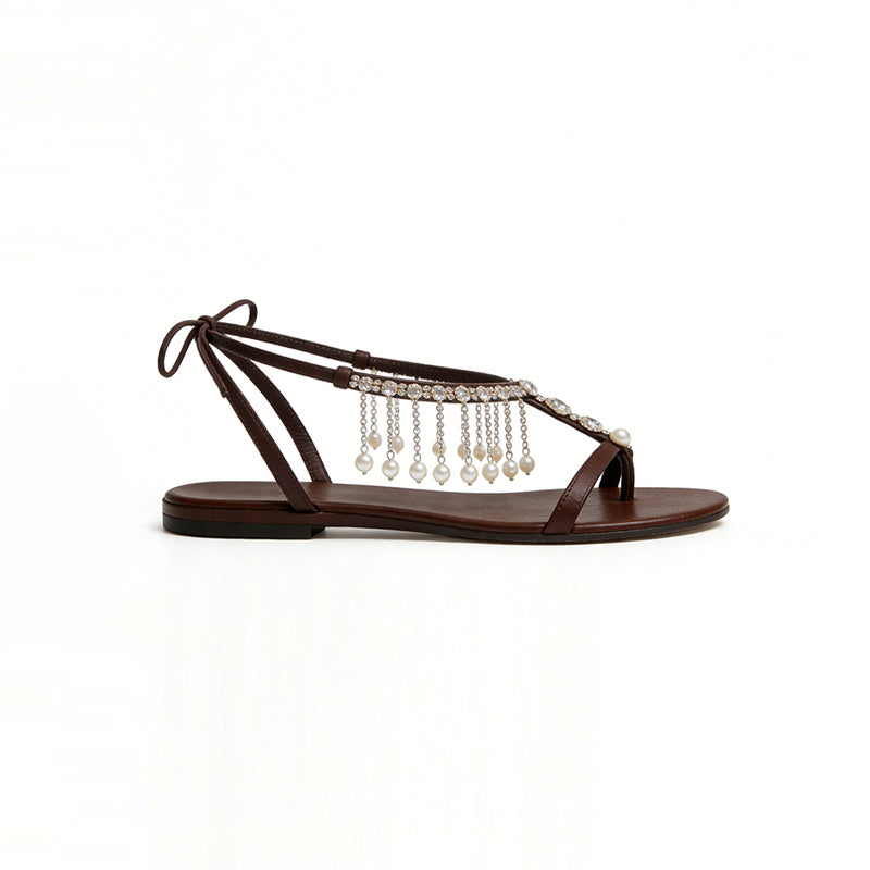 Retro Elegant Daily Street Flip Flop Flat Sandals