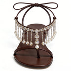 Retro Elegant Daily Street Flip Flop Flat Sandals