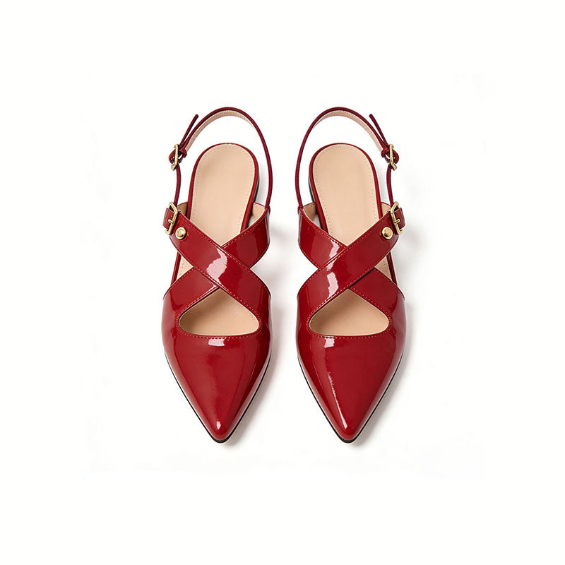 Women's Slingback Flats Fashion Retro Style Footwear
