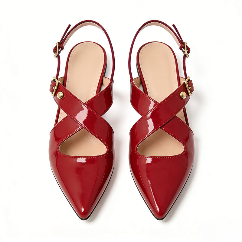 Women's Slingback Flats Fashion Retro Style Footwear