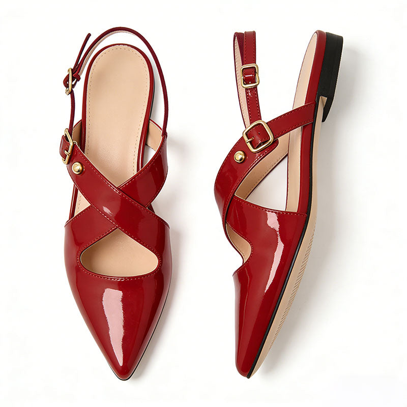 Women's Slingback Flats Fashion Retro Style Footwear