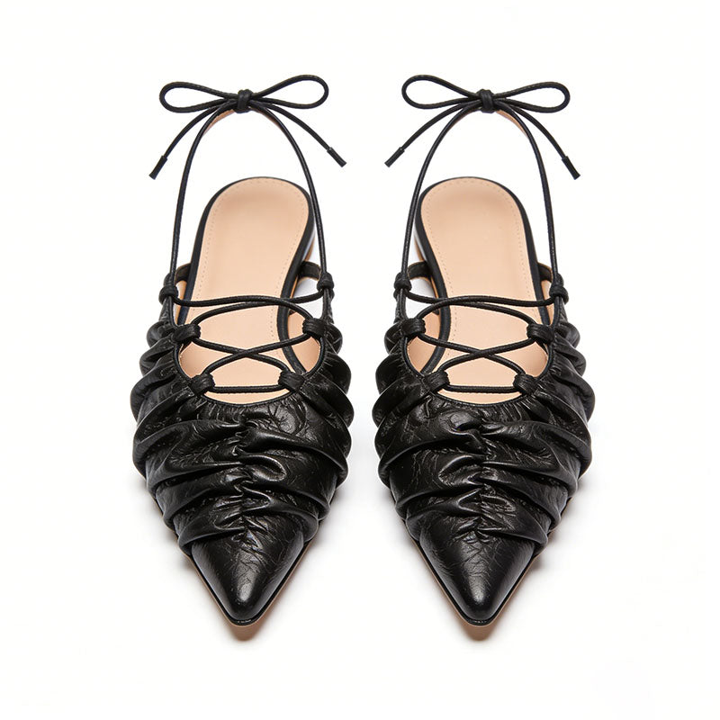 Strappy Decor Slingback Flats Unique Stylish Design