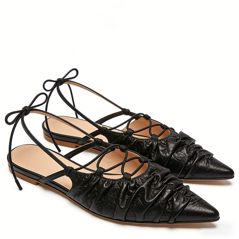 Strappy Decor Slingback Flats Unique Stylish Design