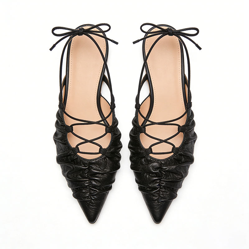 Strappy Decor Slingback Flats Unique Stylish Design