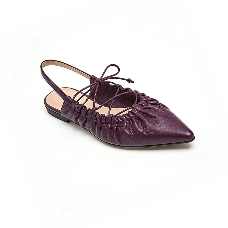 Slingback Flats Retro Texture Trendy Street Fashion Item