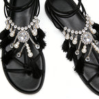 Unique Eye Catching Banquet Street Flip Flop Flat Sandals