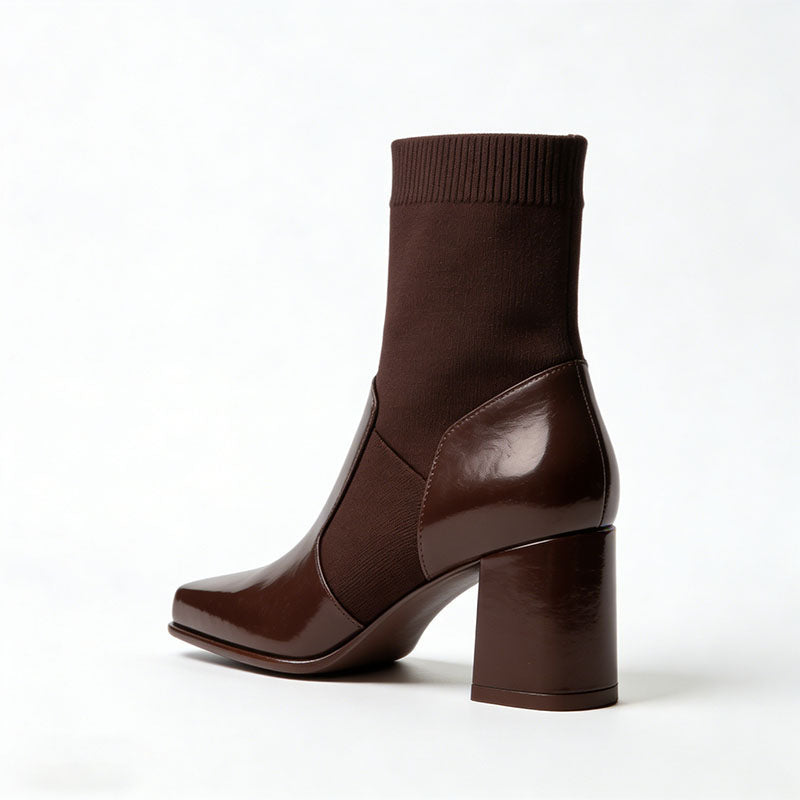 Simple Chunky Heeled Women's Low Boots