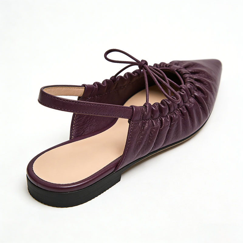 Slingback Flats Retro Texture Trendy Street Fashion Item