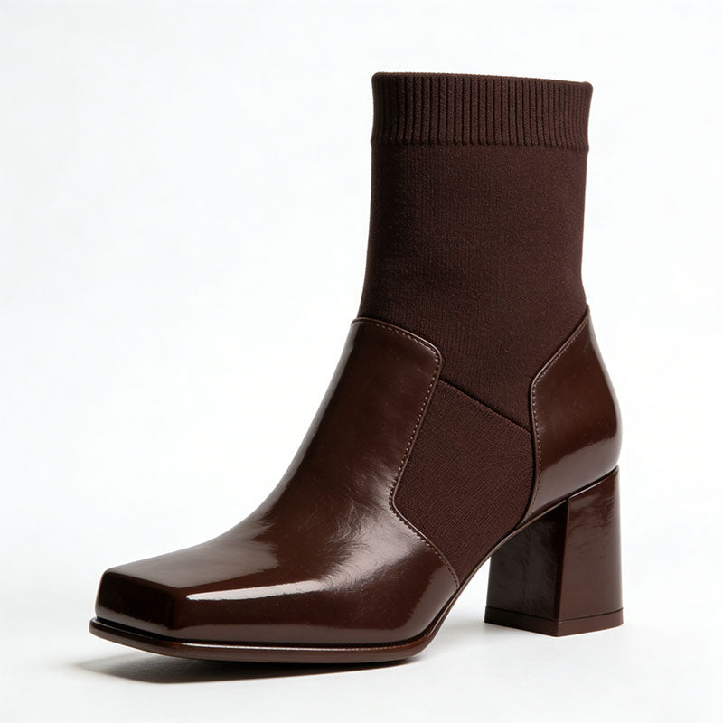 Simple Chunky Heeled Women's Low Boots