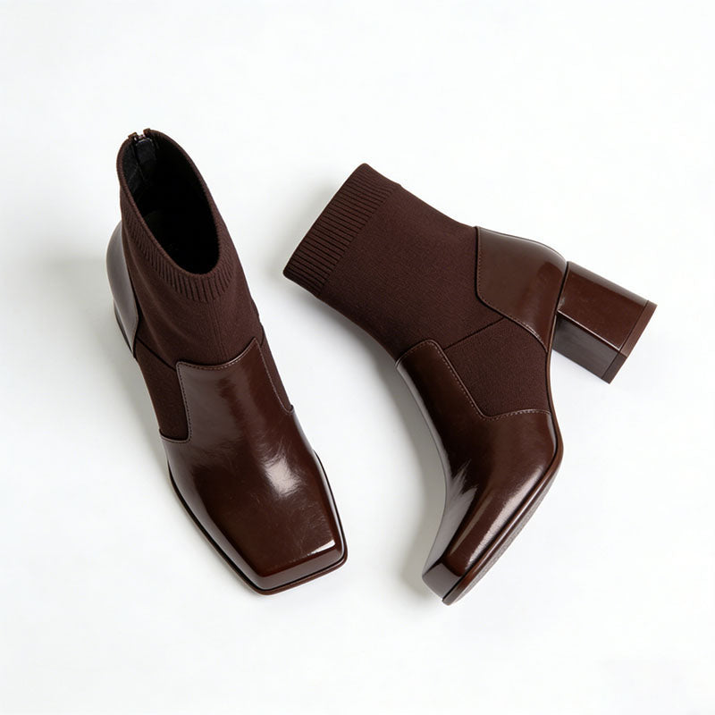 Simple Chunky Heeled Women's Low Boots
