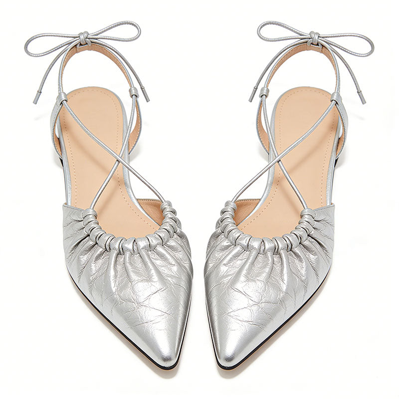 Elegant Temperament Pointed Toe Slingback Flats