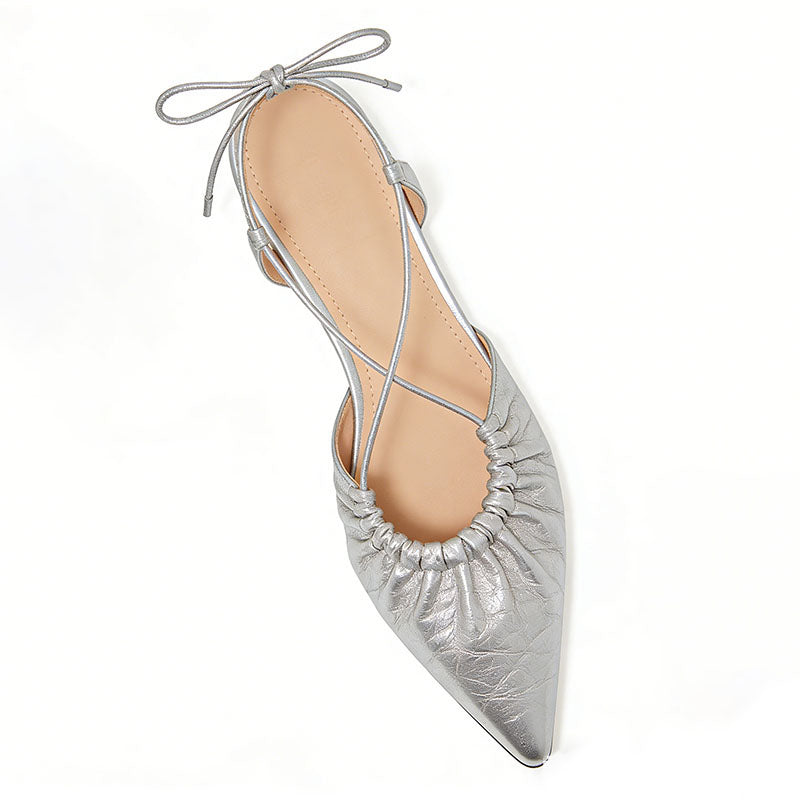 Elegant Temperament Pointed Toe Slingback Flats