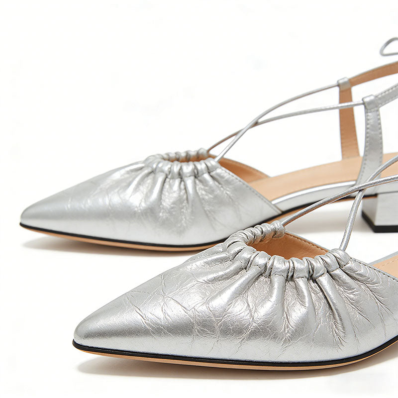 Elegant Temperament Pointed Toe Slingback Flats