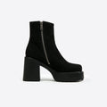 Sleek Zipper Chunky Heel Women's Low Boots