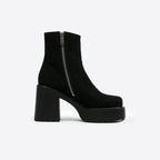 Sleek Zipper Chunky Heel Women's Low Boots