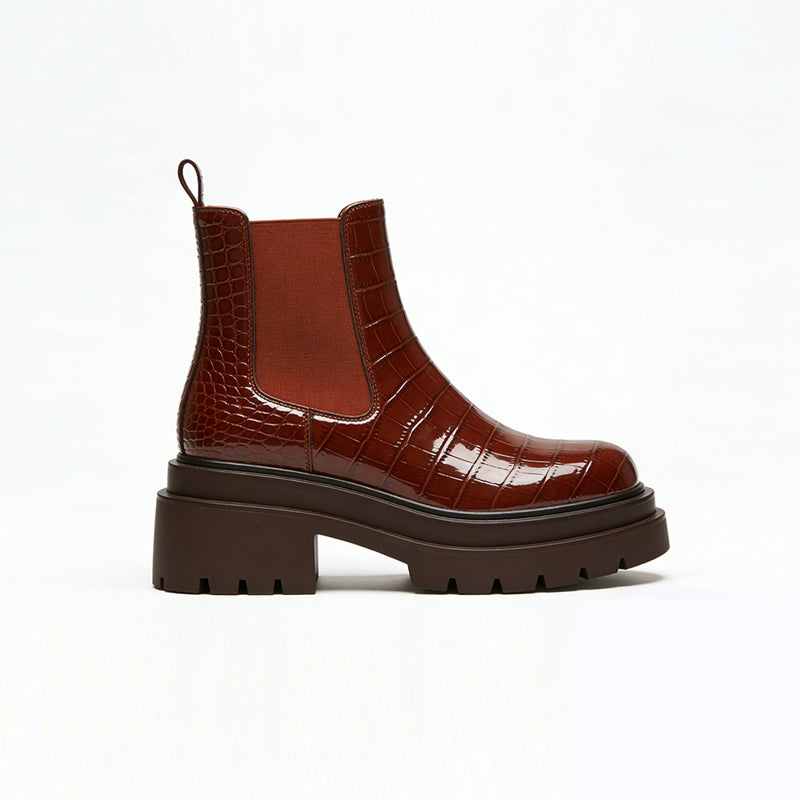 Sleek Glossy Women's Ankle Boots