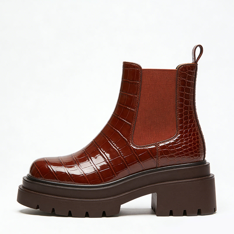 Sleek Glossy Women's Ankle Boots