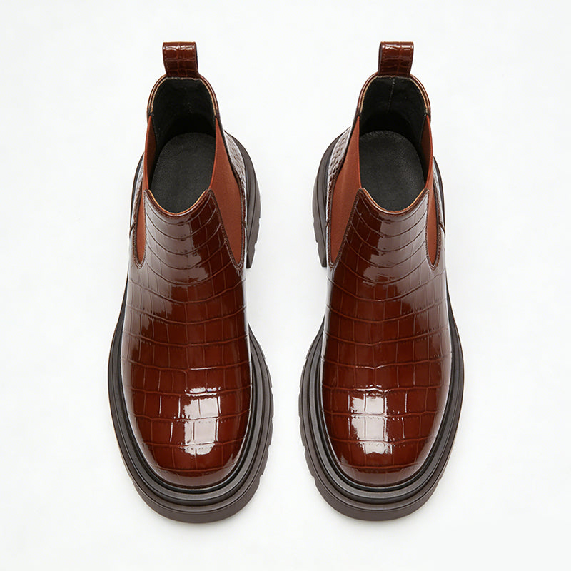 Sleek Glossy Women's Ankle Boots