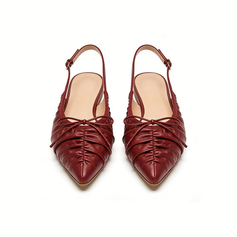 Retro Style Exquisite Pointed Toe Slingback Flats