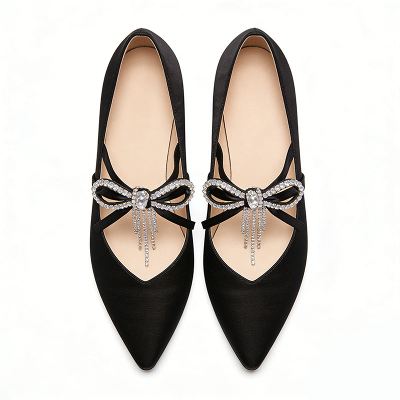 Luxury Glamorous Banquet Date Pointed Toe Ballet Flats