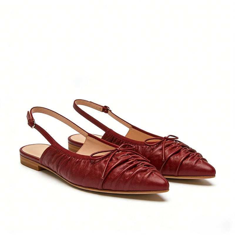 Retro Style Exquisite Pointed Toe Slingback Flats