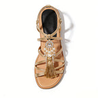 Women's Gorgeous Elegant Banquet Eye Catching Square Toe Flat Sandals