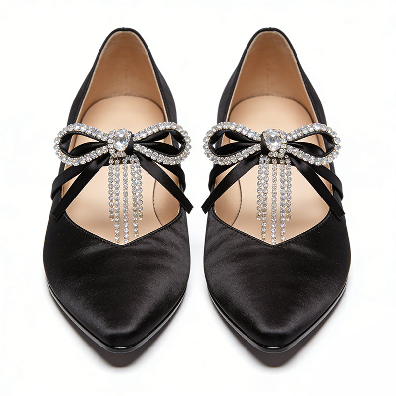 Luxury Glamorous Banquet Date Pointed Toe Ballet Flats