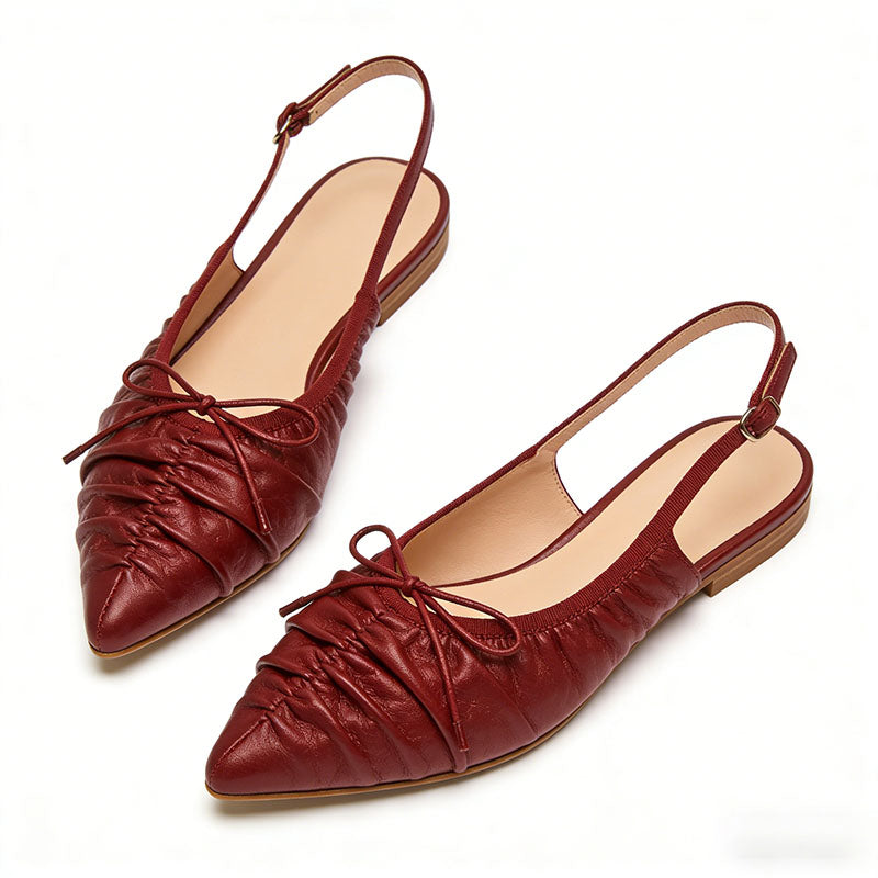 Retro Style Exquisite Pointed Toe Slingback Flats