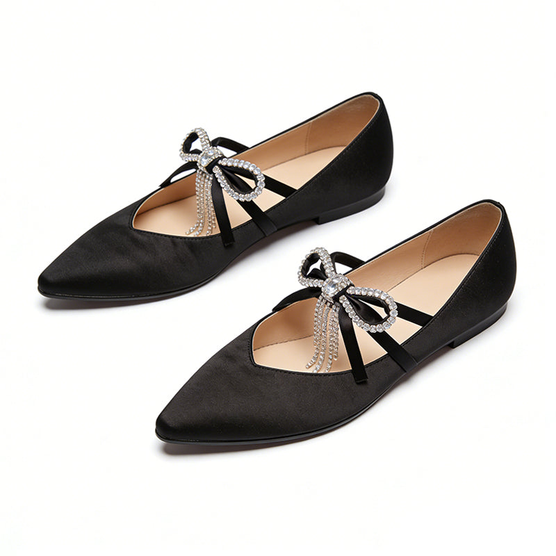Luxury Glamorous Banquet Date Pointed Toe Ballet Flats