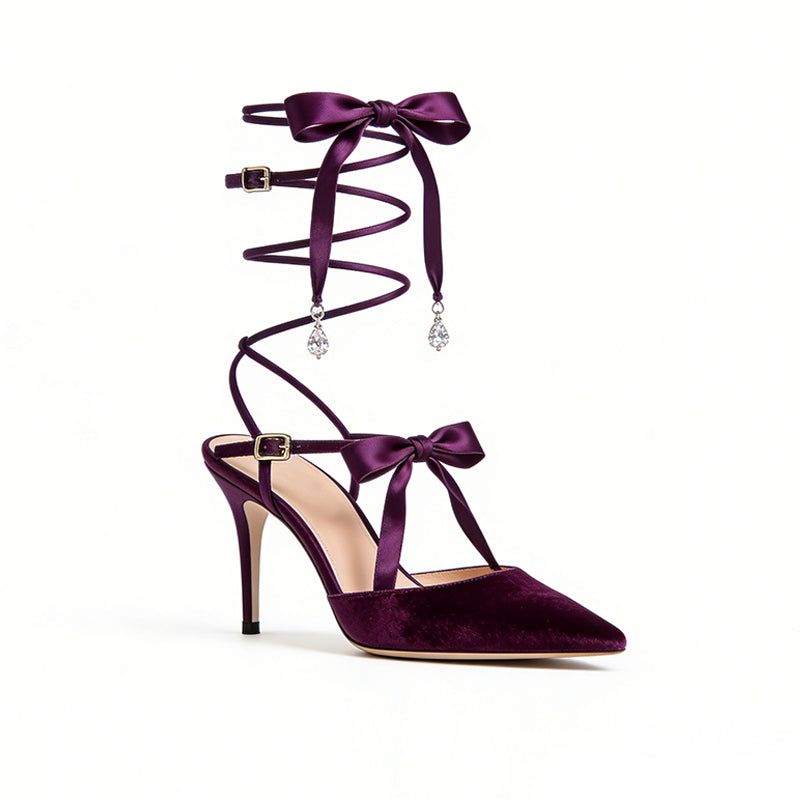 Bow Decor Women's Pointed Toe Stiletto Pumps