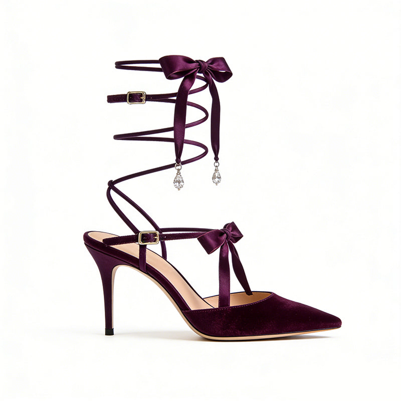 Bow Decor Women's Pointed Toe Stiletto Pumps