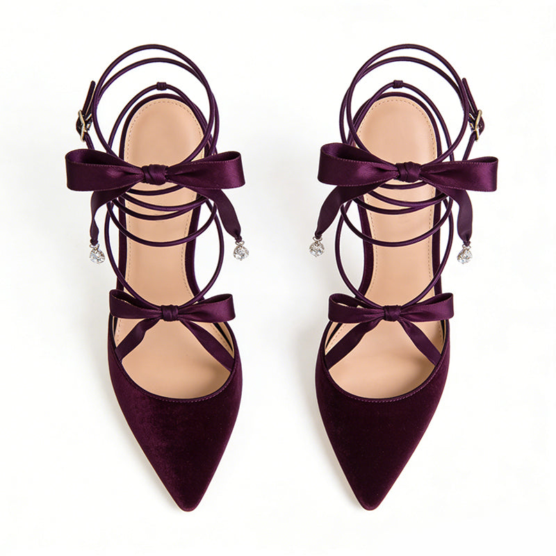 Bow Decor Women's Pointed Toe Stiletto Pumps