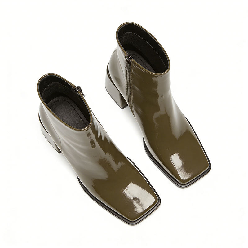 Sleek Chunky Heeled Women's Low Boots