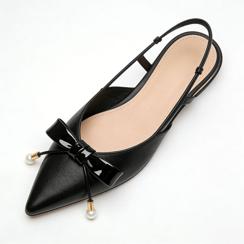 Classic Minimalist Style Pointed Toe Slingback Flats