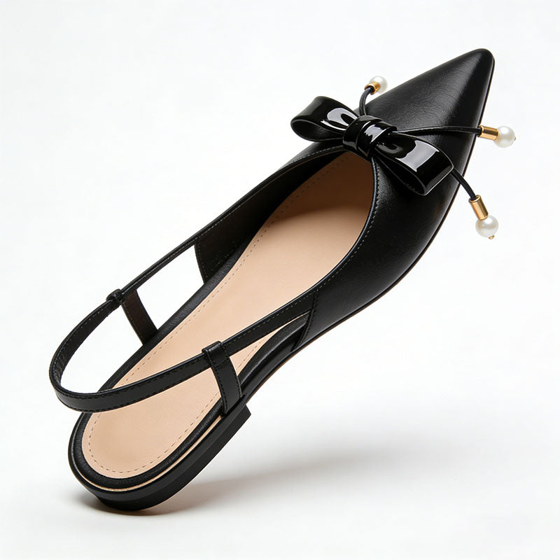 Classic Minimalist Style Pointed Toe Slingback Flats
