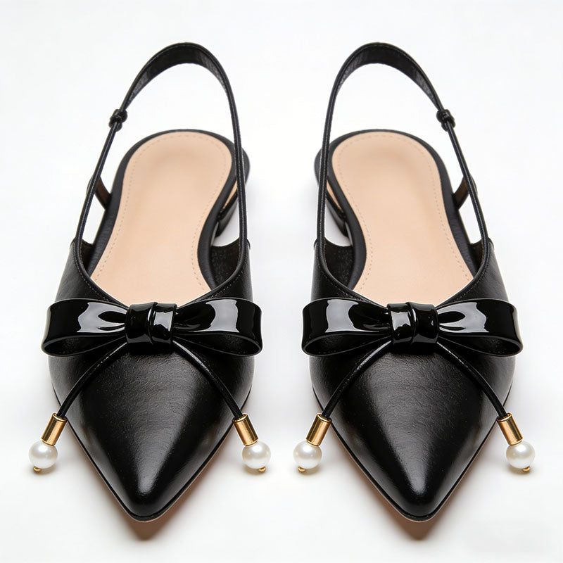 Classic Minimalist Style Pointed Toe Slingback Flats
