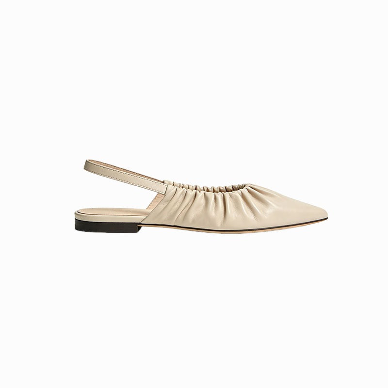 Gentle Atmosphere Pointed Toe Slingback Flats