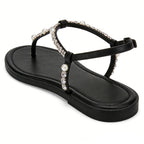 Flip Flop Sleek Exquisite Daily Street Square Toe Flat Sandals