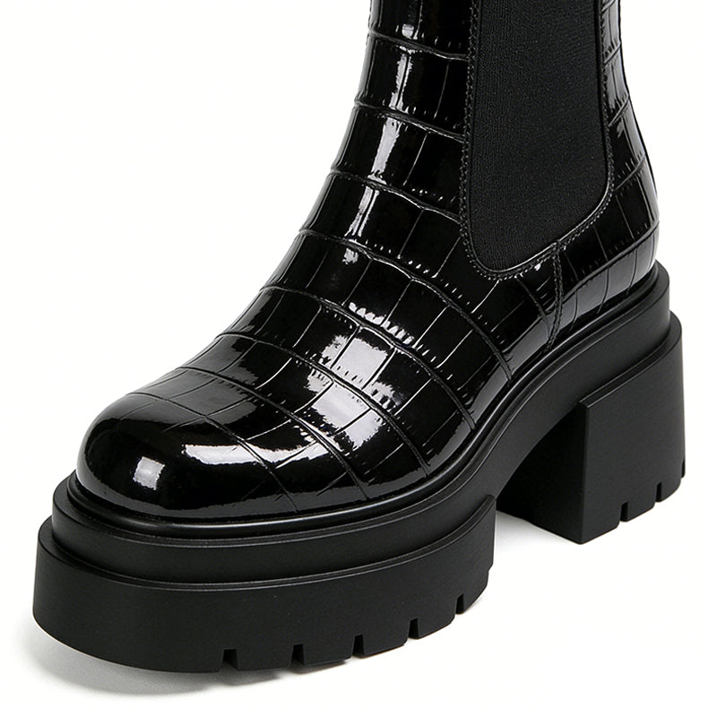 Fashionable Shiny Women's Ankle Boots