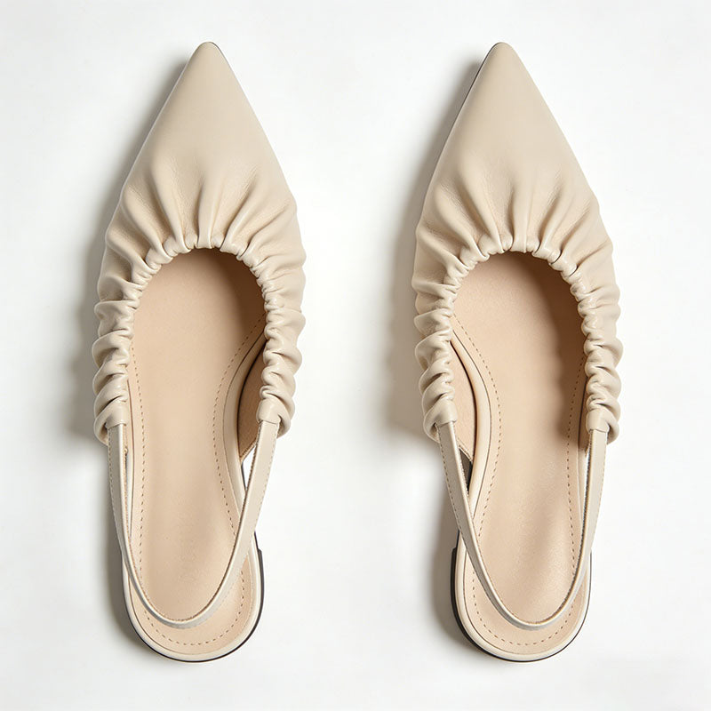 Gentle Atmosphere Pointed Toe Slingback Flats