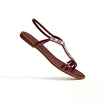 Women's Flip Flop Retro Luxury Commuter Date Square Toe Flat Sandals