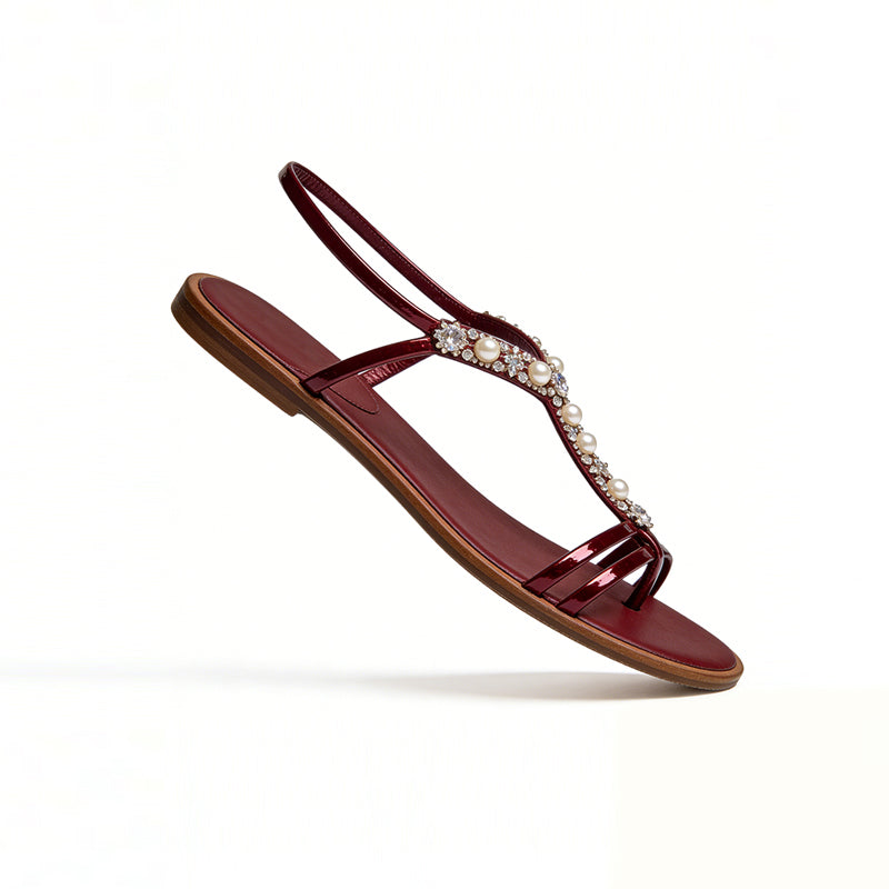 Women's Flip Flop Retro Luxury Commuter Date Square Toe Flat Sandals