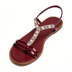 Women's Flip Flop Retro Luxury Commuter Date Square Toe Flat Sandals