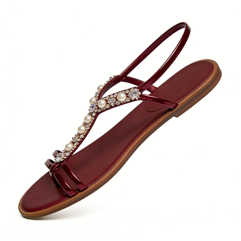 Women's Flip Flop Retro Luxury Commuter Date Square Toe Flat Sandals